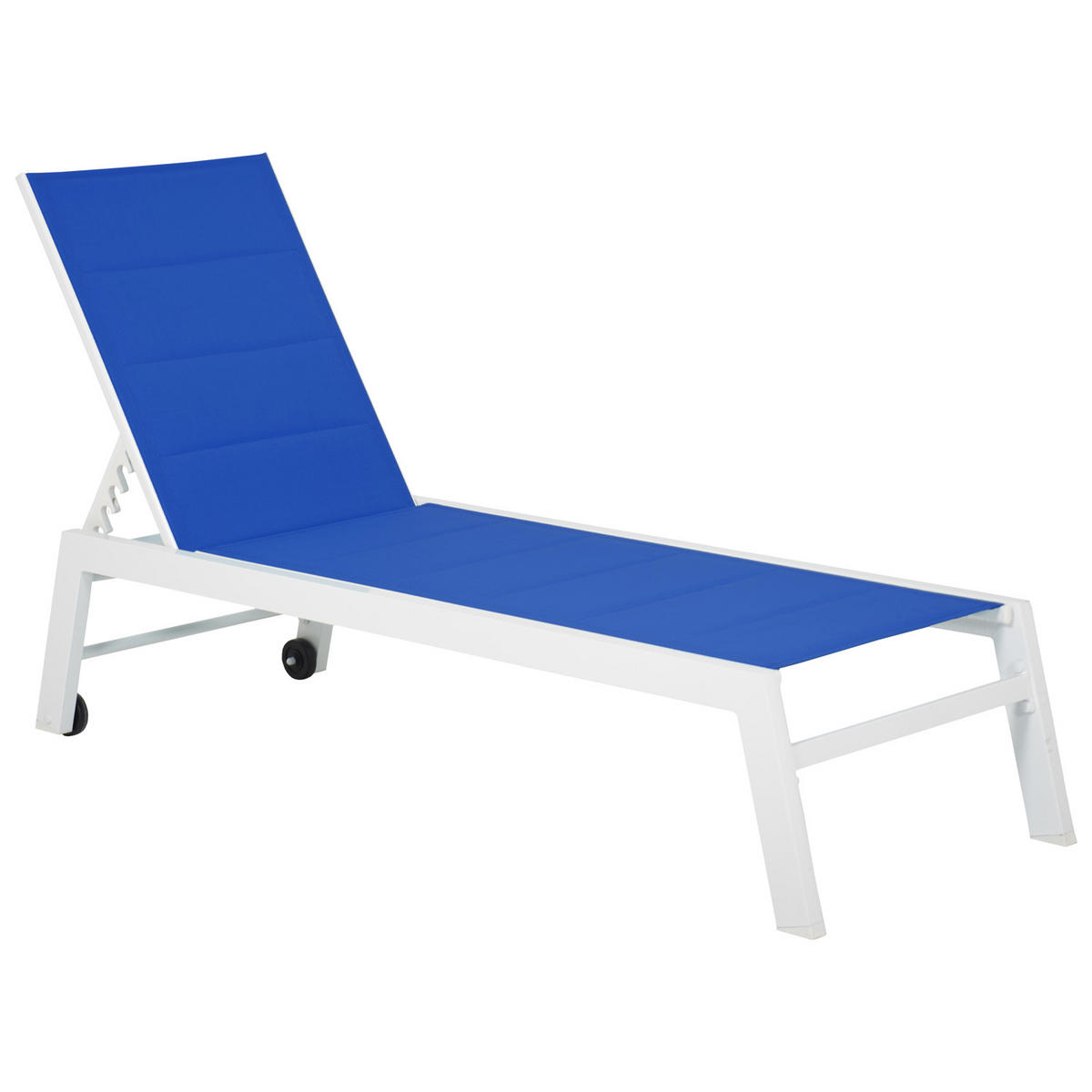 SONNENLIEGE Barbados Blau und Weiß - Blau, Metall (61/95/198cm) - Happy Garden