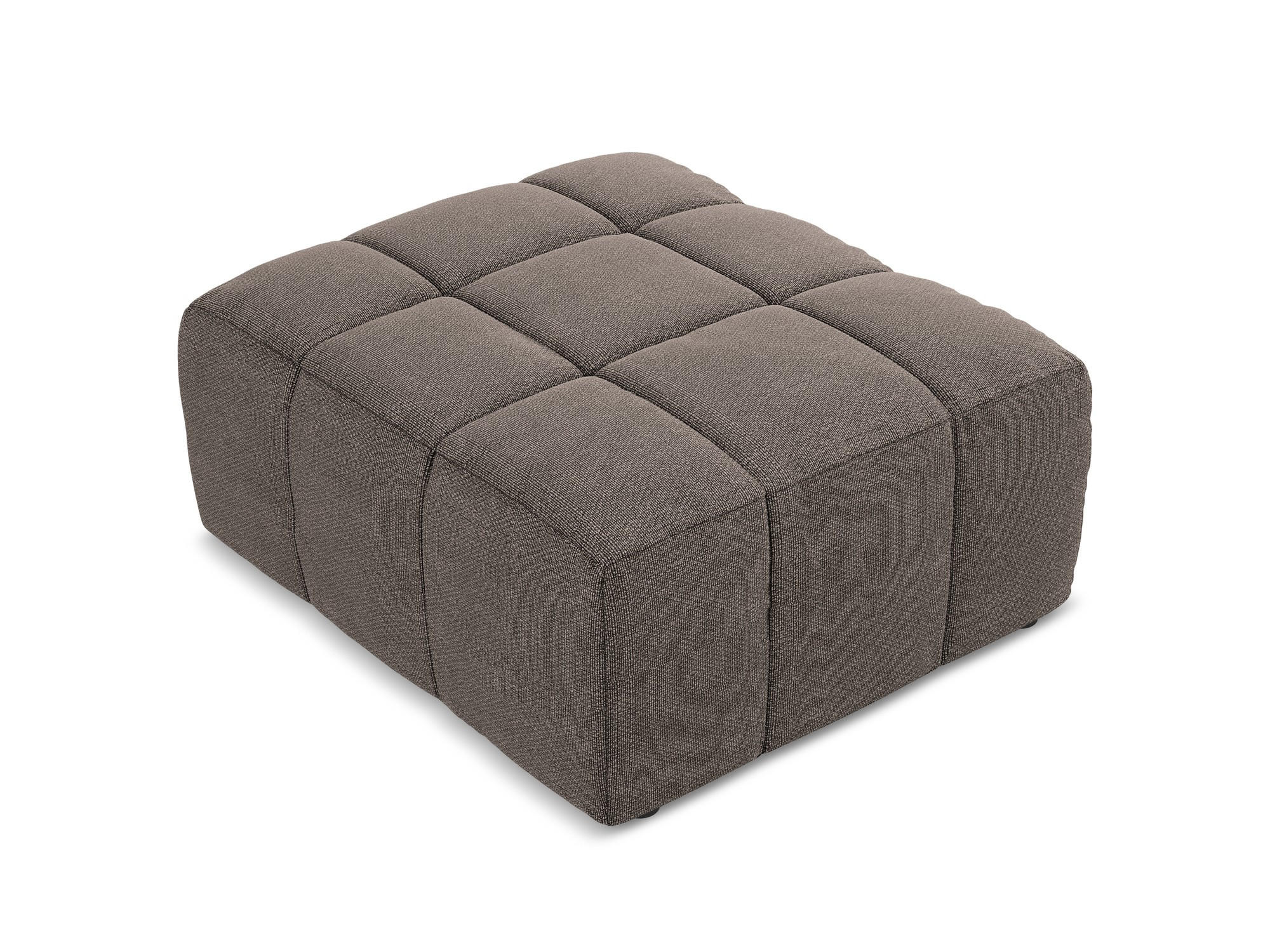 POUF Bouclé Stoff Braun - Schwarz/Mokka, Holzwerkstoff/Kunststoff (75/41/90cm) - Makamii