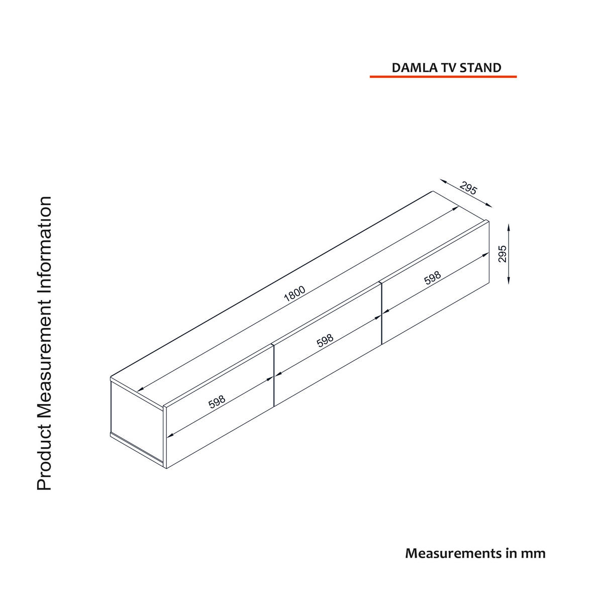 TV-LOWBOARD Hängend Damla Weiß - Weiß, Holzwerkstoff (180/29.5/29.5cm) - moebel17