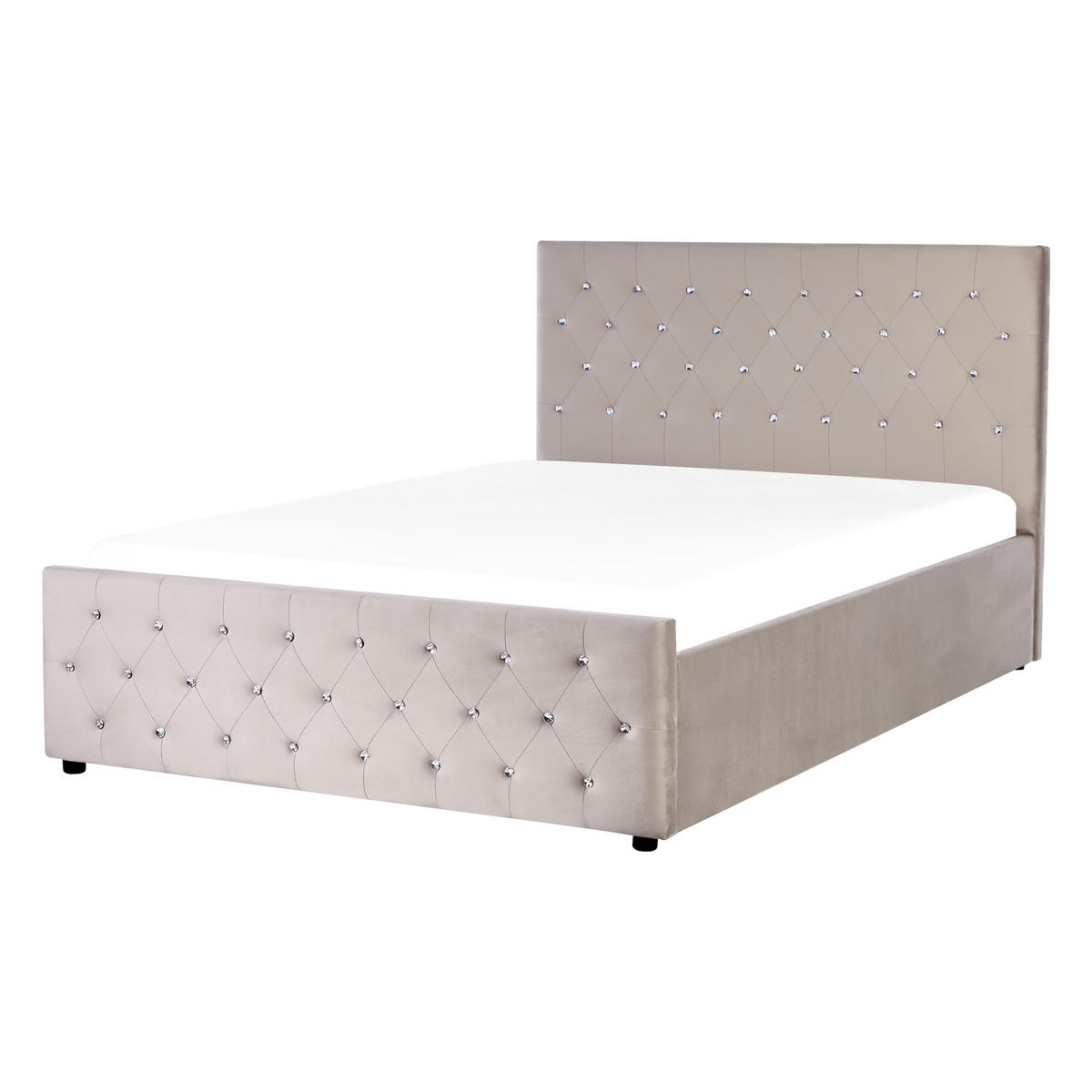 BETT mit Stauraum 140/200 cm Taupe Amiens - Taupe, Textil (140/200cm) - Beliani