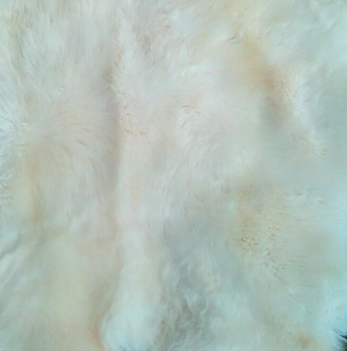 FELL Öko Schaffell Läufer Weiß Geflammt ca. 110/110 cm - Weiß, Fell (110/110cm) - Provellus