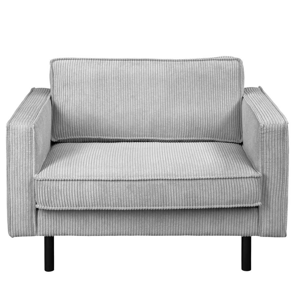 XL SESSEL - Hellgrau/Schwarz, Textil/Metall (117/81/96cm) - home24