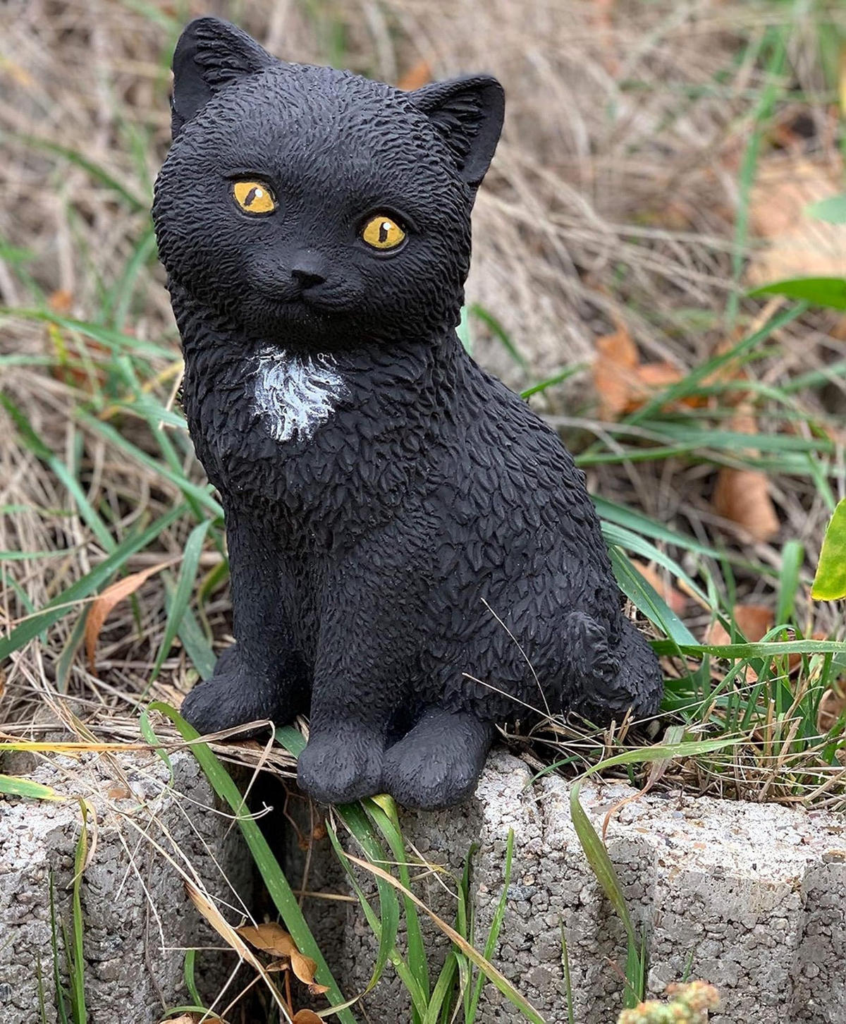 STEINFIGUR Schwarze Katze Morle frostfest wetterfest Steinguss - Schwarz, Stein (14/21/14cm) - stoneandstyle
