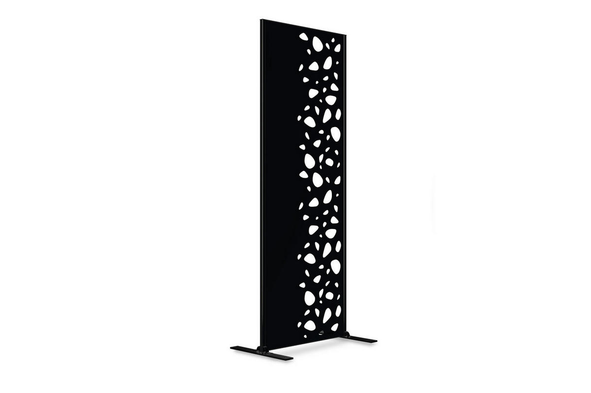 SICHTSCHUTZPANEELE dekorativ 2er-Set Sunny schwarz H.160cm, rechte Seite mit Muster - Schwarz, Metall (60/160cm) - Casanoov