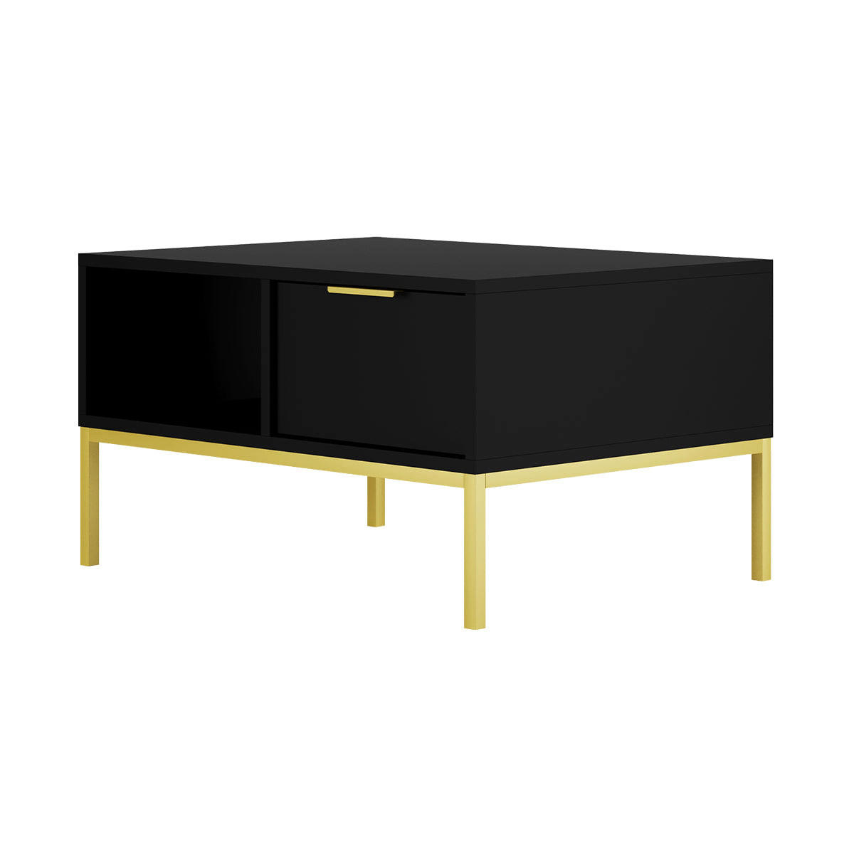 COUCHTISCH Seattle Schwarz - Goldfarben/Schwarz, Holzwerkstoff (60/80/45.4cm) - Petits-meubles