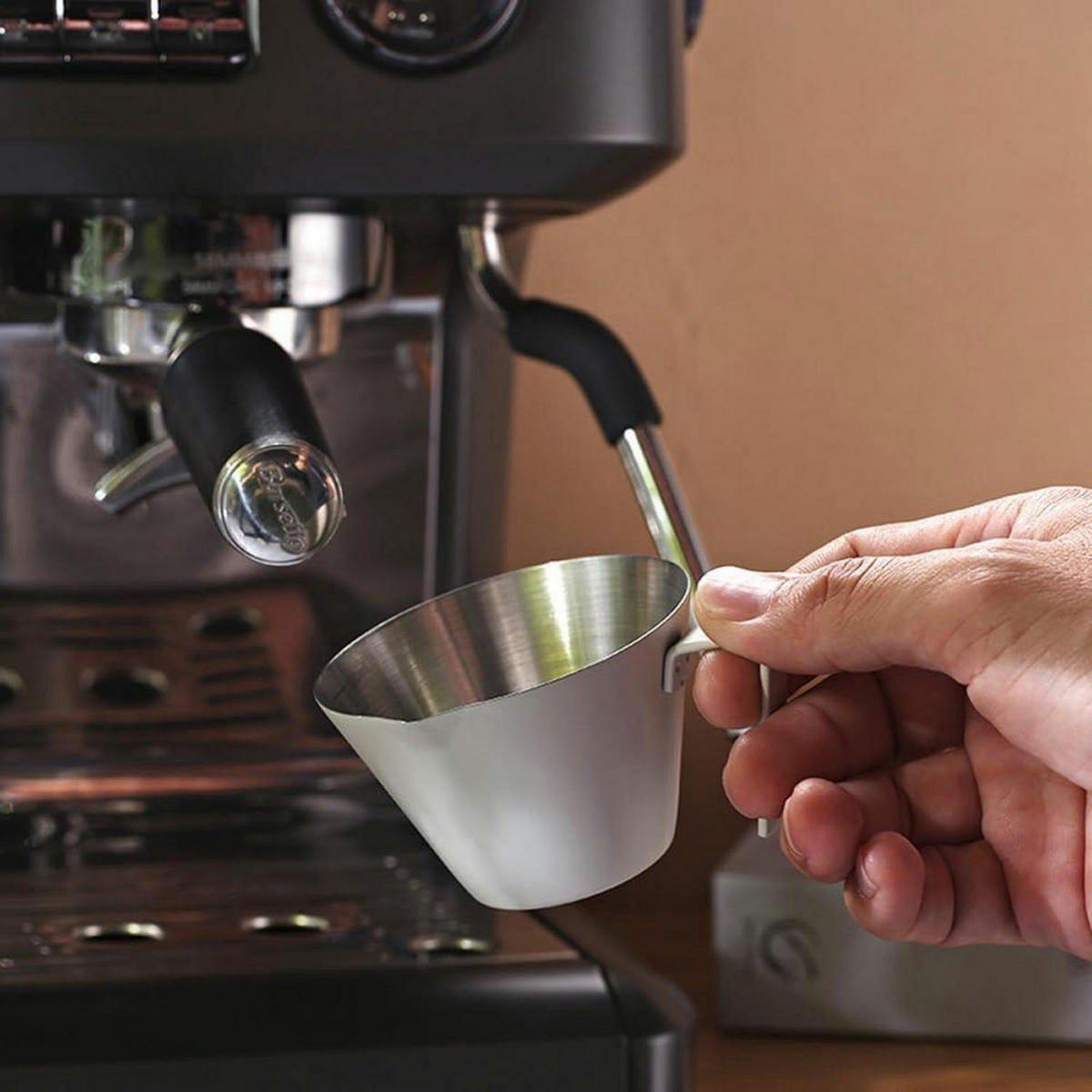 MESSBECHER Espresso 100 ml Edelstahl mit Skala - Silberfarben, Metall (0.1L)