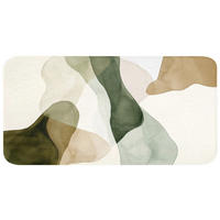 WC-VORLEGER Japandi - Abstrakt - Grün WC Teppich 120x60 cm - Grün, Kunststoff/Textil (120/1cm) - OnlyWow