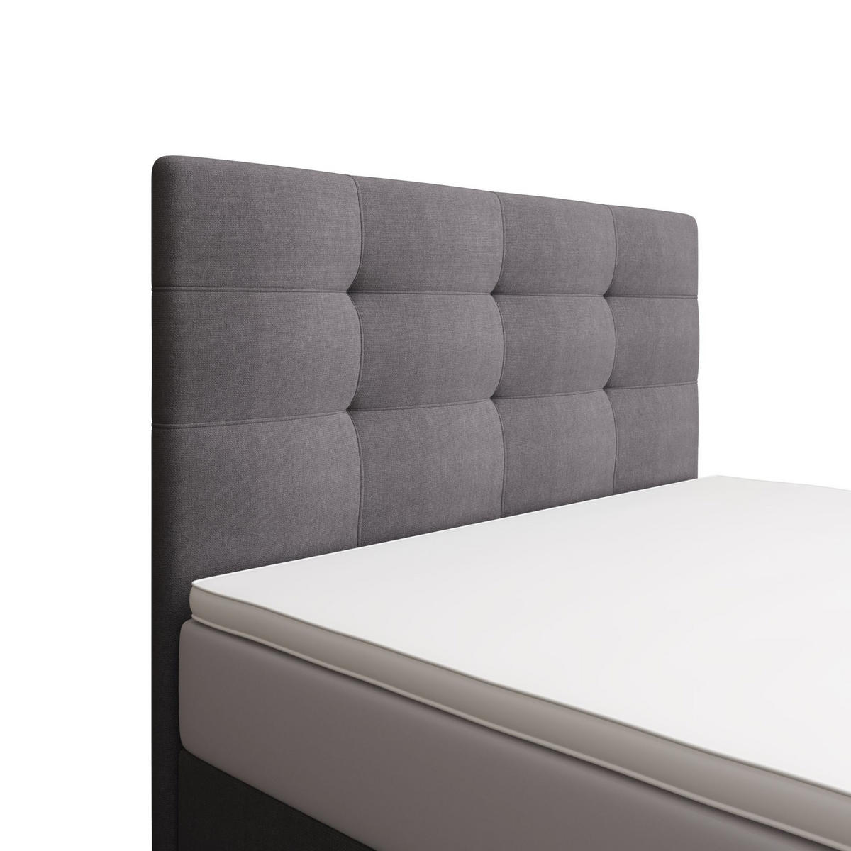 BOXBETT DUO 1 100x200 Cosmic 160, mit Matratze H3, Bonell und Topper, Hellgrau - Hellgrau, Holz/Kunststoff (100/200cm) - Bedante