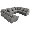 WOHNLANDSCHAFT VERSO U 8M Hellgrau Velvet - Hellgrau/Schwarz, Kunststoff/Textil (362/93/270cm) - MKS