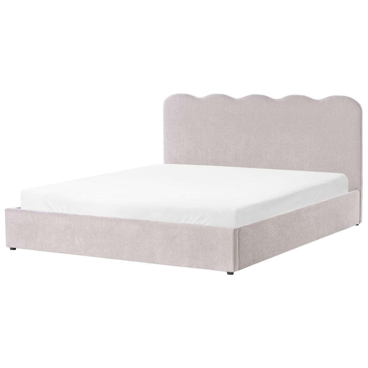 POSTEL s úložným prostorem 180/200 cm Žinylková látka Taupe Nanterre - šedohnědá, textil (180/200cm) - Beliani