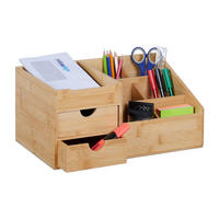 SCHREIBTISCH-ORGANIZER - Hellbraun, Holz (20.5/33/15.5cm) - Relaxdays