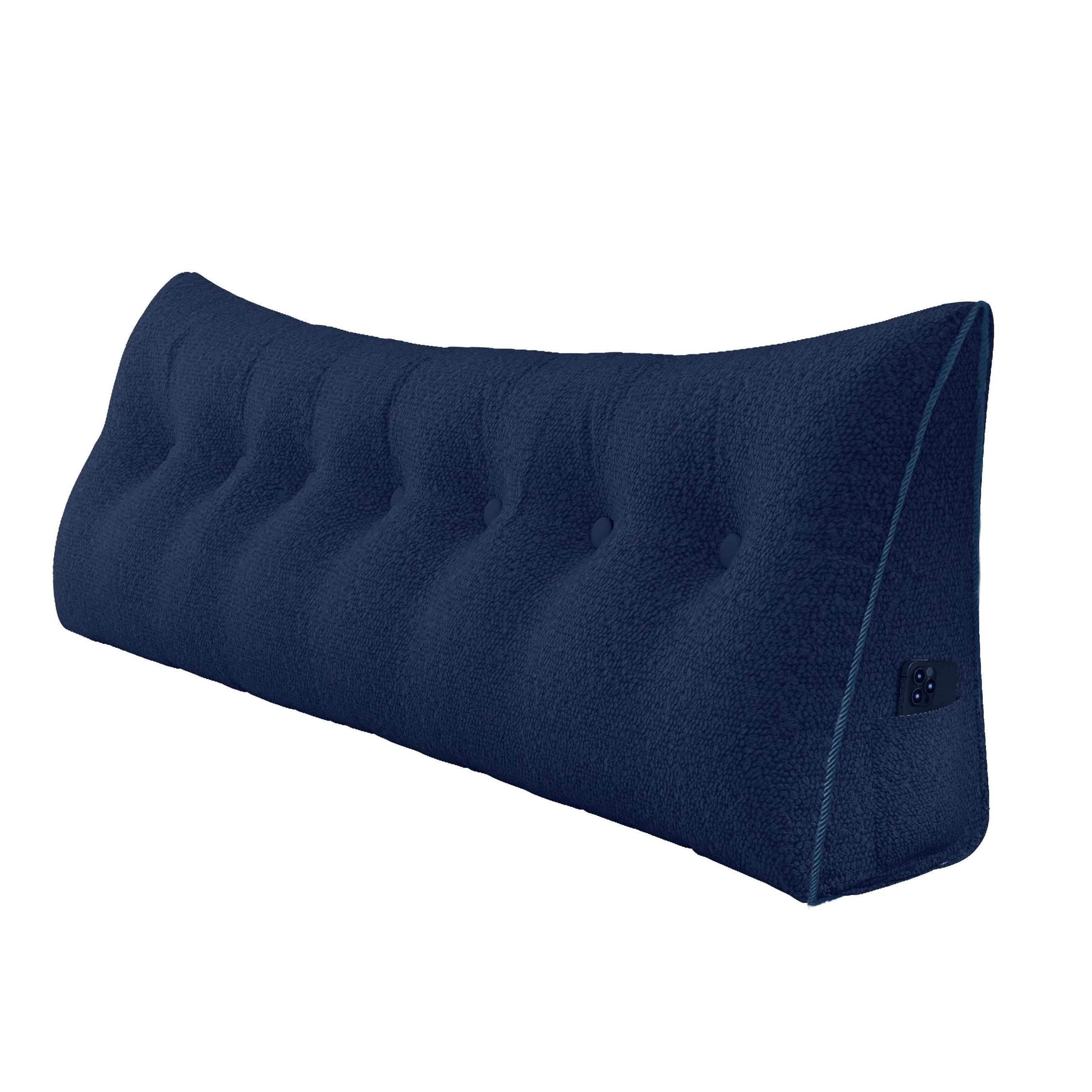 RÜCKENKISSEN Plüsch Dunkelblau 200 cm - Dunkelblau, Textil (50/200cm) - Vercart