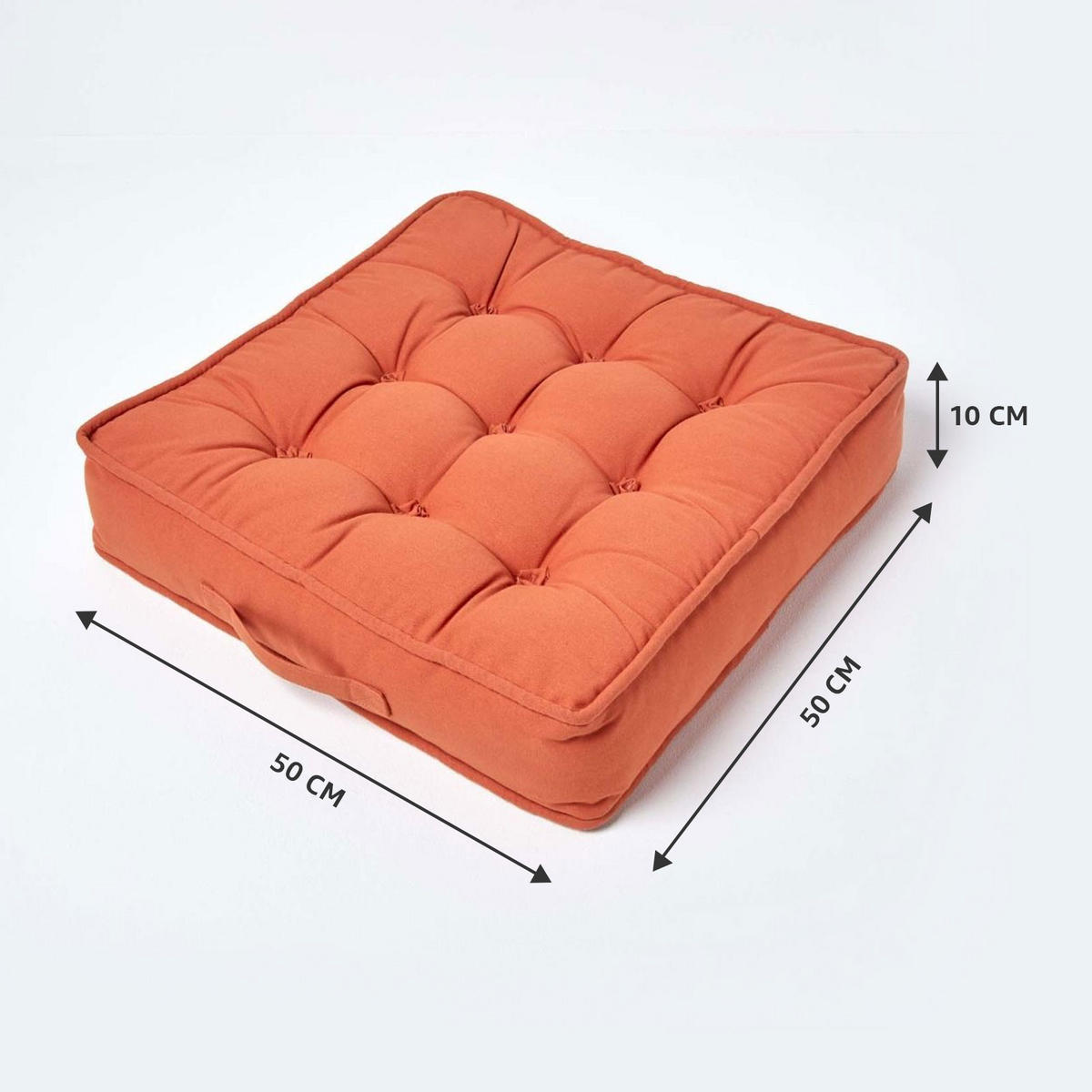 SITZKISSEN terracotta 50/50/10 cm – Sesselkissen, Baumwolle - Orange, Textil (50/50/10cm) - Homescapes