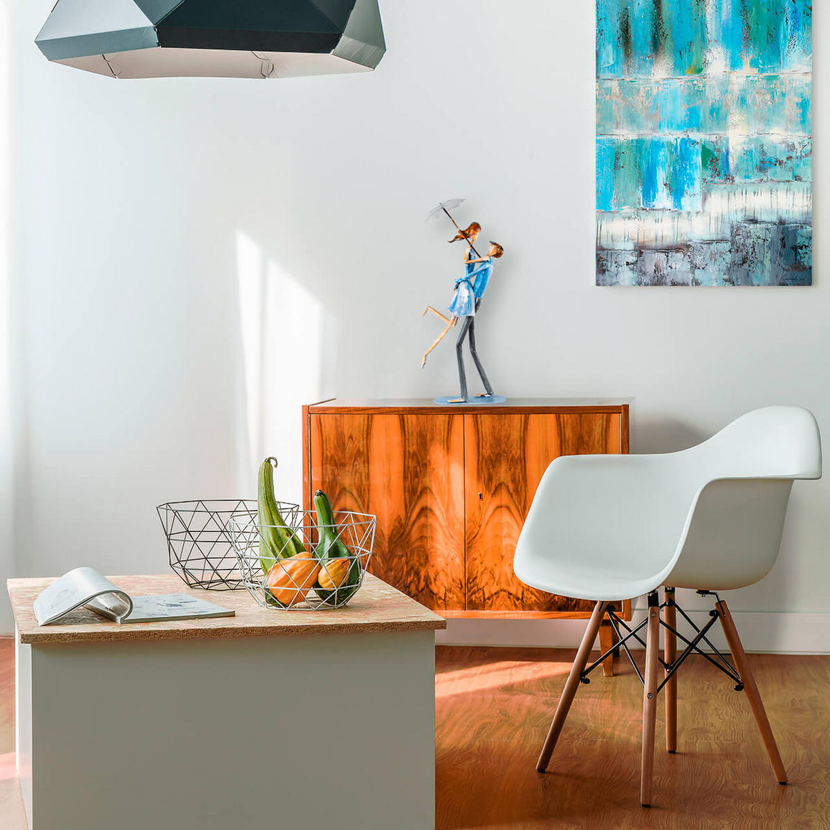 METALLSKULPTUR Blau 70/30 cm - Blau/Braun, Metall (1.5/30/16cm) - KUNSTLOFT
