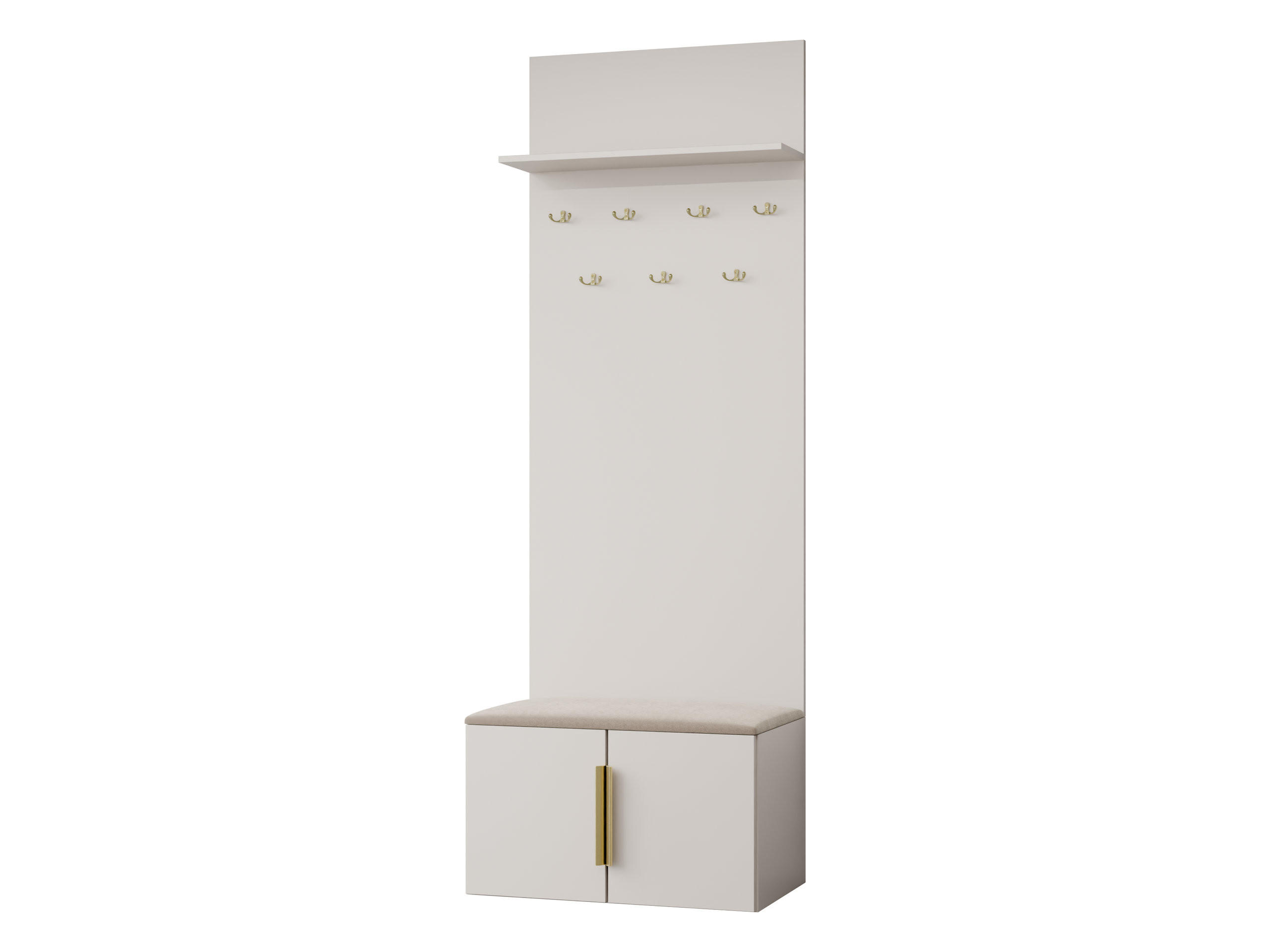 GARDEROBE MIT SITZBANK Kerkin - Sandfarben/Beige, Holzwerkstoff/Kunststoff (70/200/42cm) - MIRJAN24
