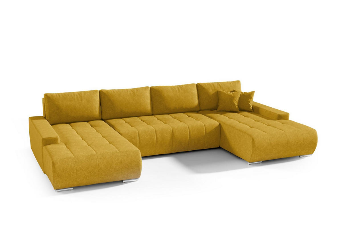 WOHNLANDSCHAFT Vogar In Aston - Gelb, Holzwerkstoff/Textil (350/85/185cm) - Fun Möbel