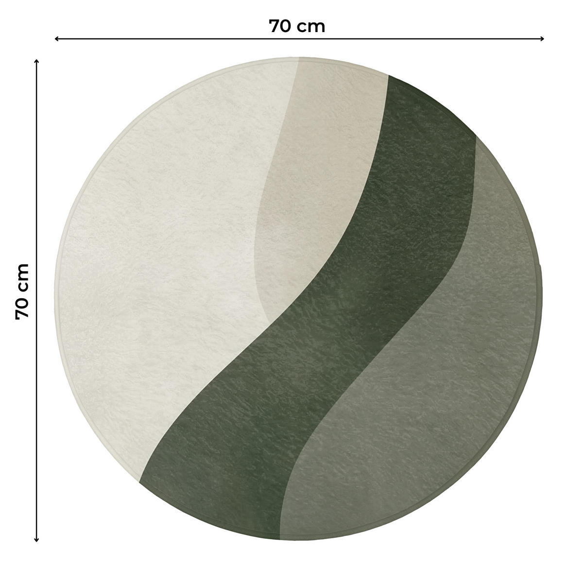 WC-VORLEGER Japandi - Grün - Abstrakt - Modern Toilettenteppich 70x70 cm - Grün, Kunststoff/Textil (70/70cm) - OnlyWow