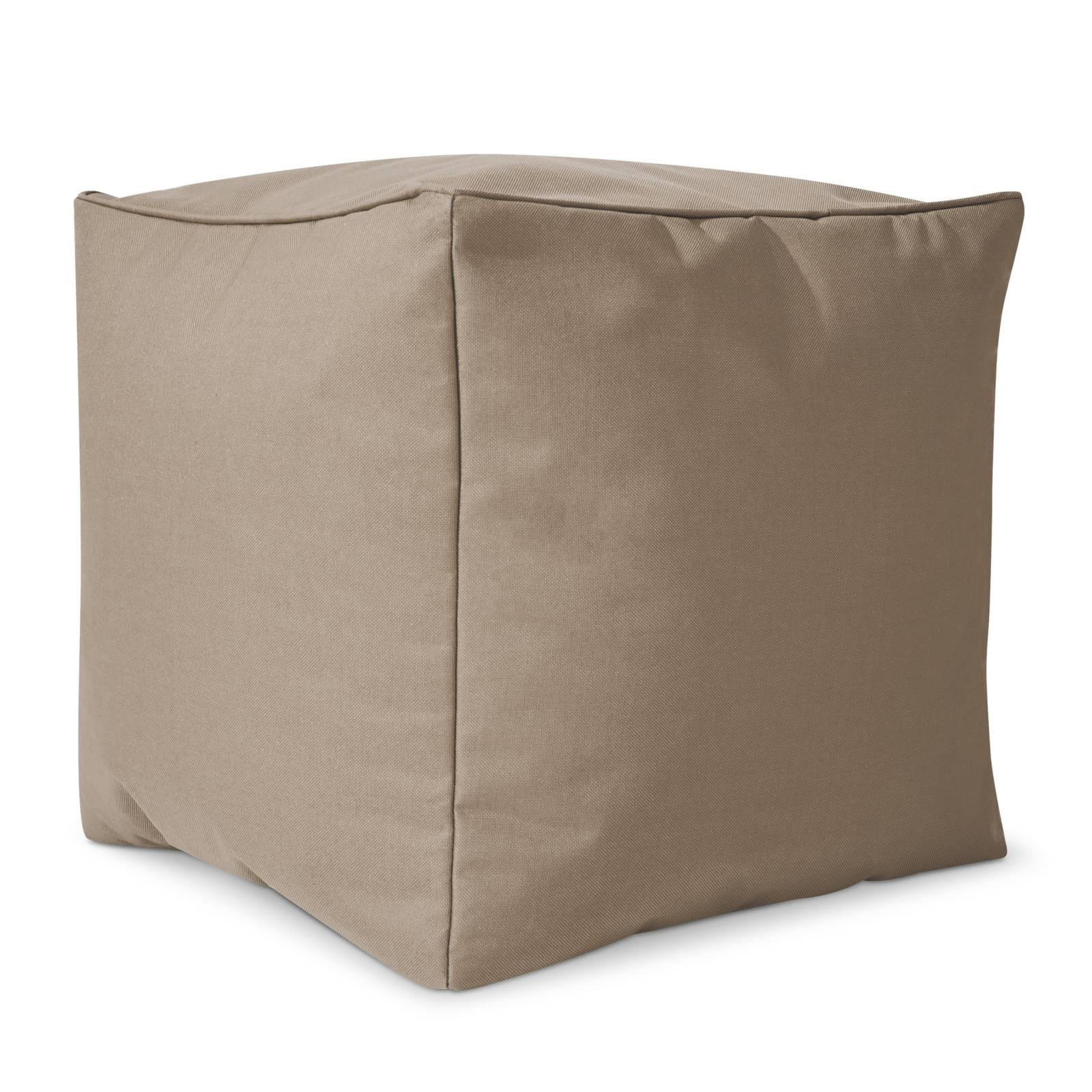 SITZSACK-HOCKER Pouf "Cube" 40x40x40cm - Taupe, Textil (40/40/40cm) - Green Bean