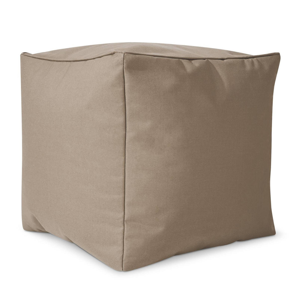 SITZSACK-HOCKER Pouf "Cube" 40x40x40cm - Taupe, Textil (40/40/40cm) - Green Bean