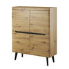 HIGHBOARD NORDICO 107/134/40 cm mit 4 Türen Eiche Artisan - Eiche Artisan, Holzwerkstoff (107/134/40cm) - MASSENO