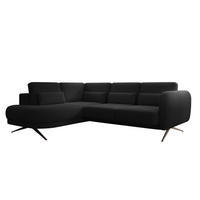 ECKSOFA ILUSIO L 250x205cm, Schlaffunktion, Schwarz, Links - Schwarz, Holz/Textil (205/248cm) - DomoHome