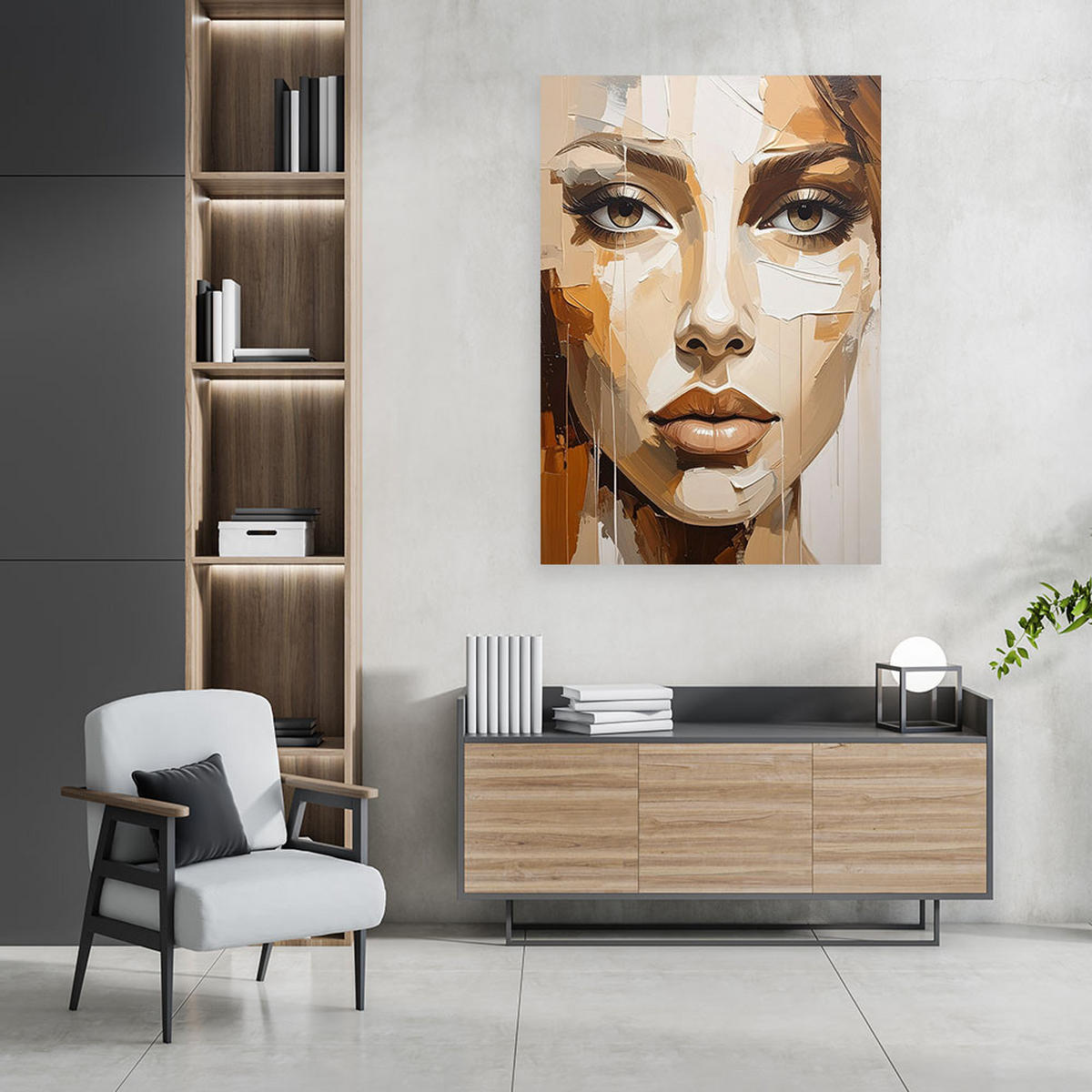 LEINWANDBILD Menschen & Charaktere 80x120cm - Beige, Textil (80/120cm) - Feeby