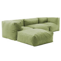 GARTENSOFA mit 4 Sitzplätzen, Kaktusgrünen - Grün, Textil (85/65/255cm) - Oviala
