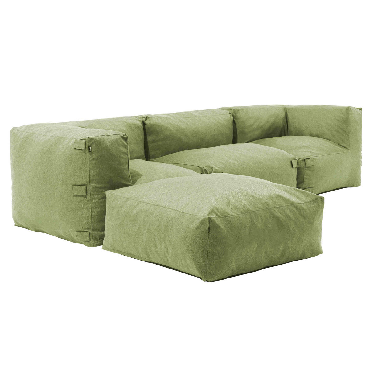 GARTENSOFA mit 4 Sitzplätzen, Kaktusgrünen - Grün, Textil (85/65/255cm) - Oviala