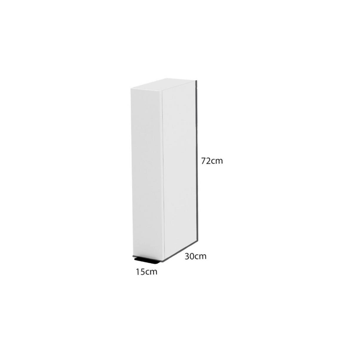 HÄNGESCHRANK – 15 cm – W15 – Lunara – Weiß Hochglanz - Weiß, Holzwerkstoff (15/72/30cm) - hi-markt
