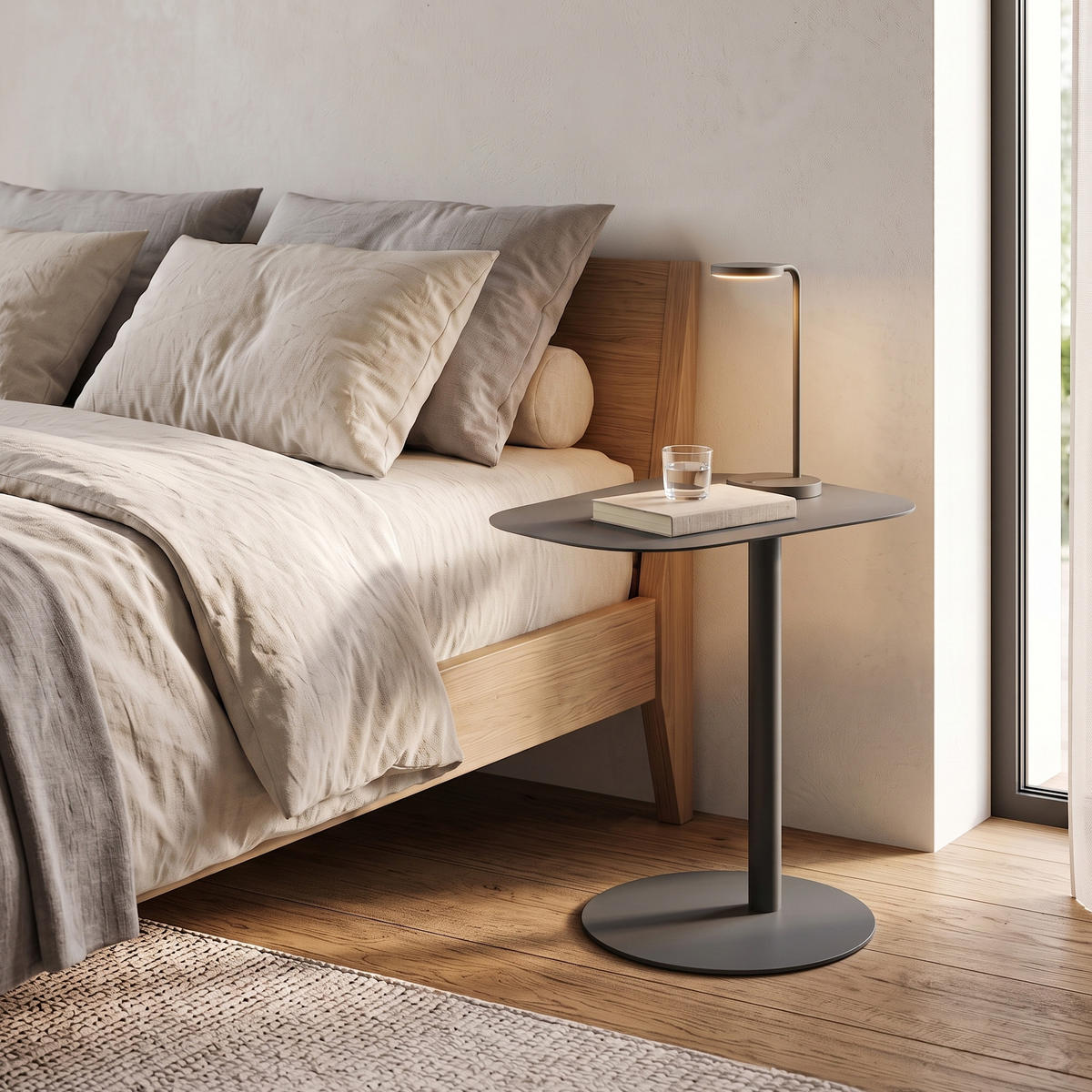 BEISTELLTISCH Nastätten - Grau, Metall (38/50/50cm) - [en.casa]