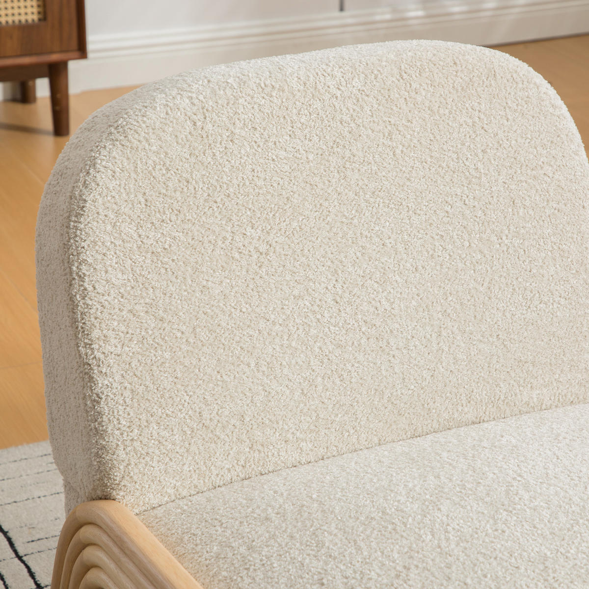 LOUNGESESSEL Chenille-Bezug mit Holzgestell, DE-42395, Beige - Beige, Holzwerkstoff (61/78/72cm) - ComfortXL