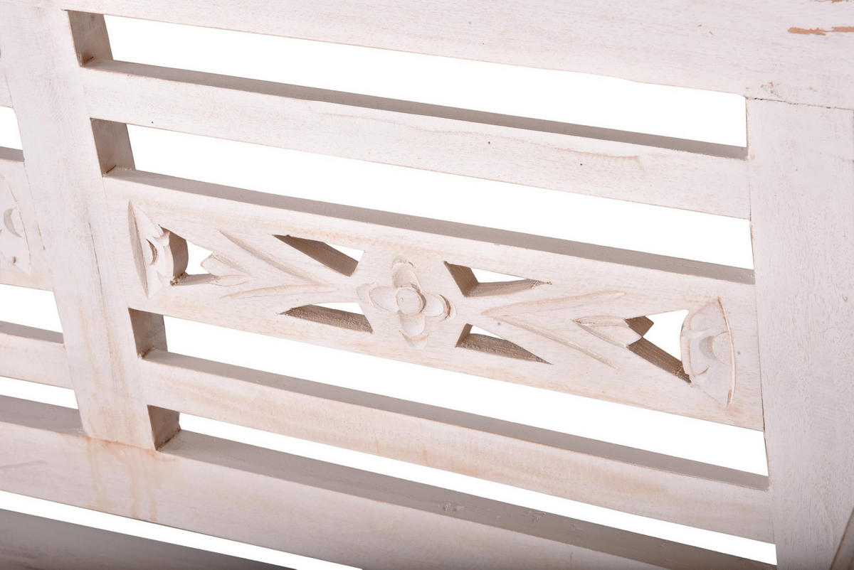 GARTENBANK Tomas Weiß 3-Sitzer Terrassenbank - Weiß, Holz (150/90/52cm) - DELUKE