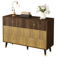 KOMODA z MDF a dřevotřísky 120x40x81 cm přírodní se 6 zásuvkami v retro stylu - přírodní, kompozitní dřevo (120/81/40cm) - Modfu