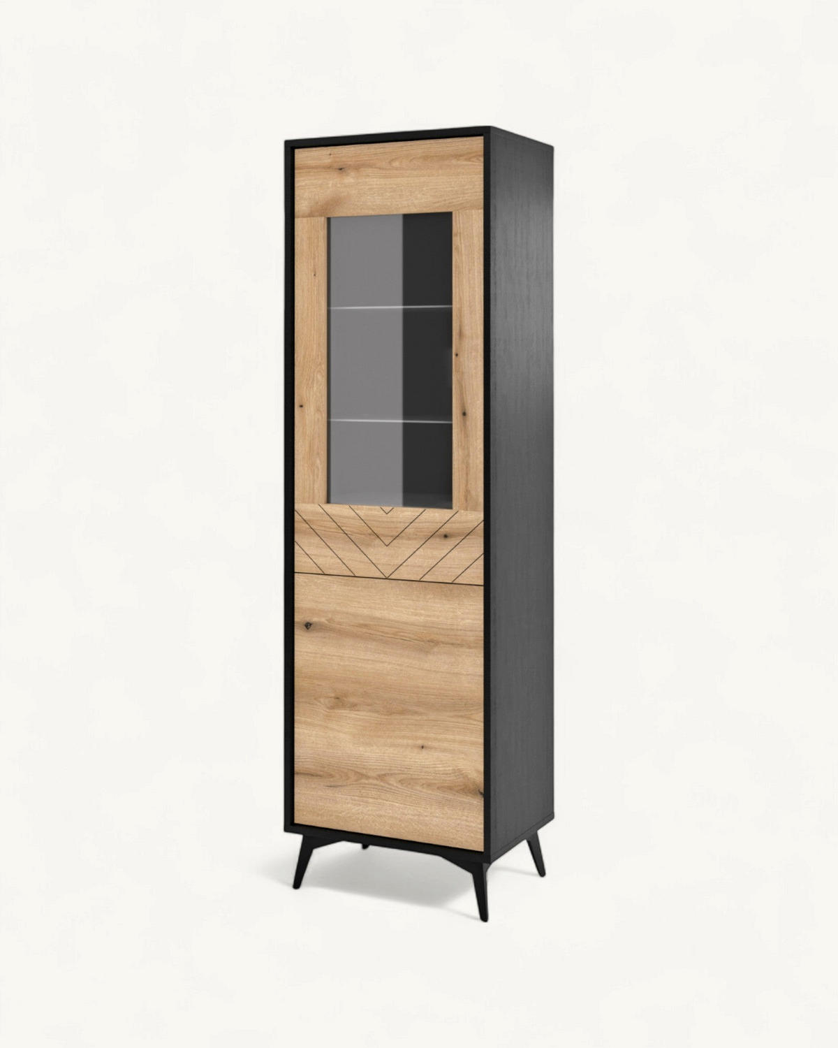 VITRINE – W54 – 54 cm – DIAMOND – Eichefarben - Eichefarben, Holzwerkstoff (53.5/178.1/39cm) - hi-markt