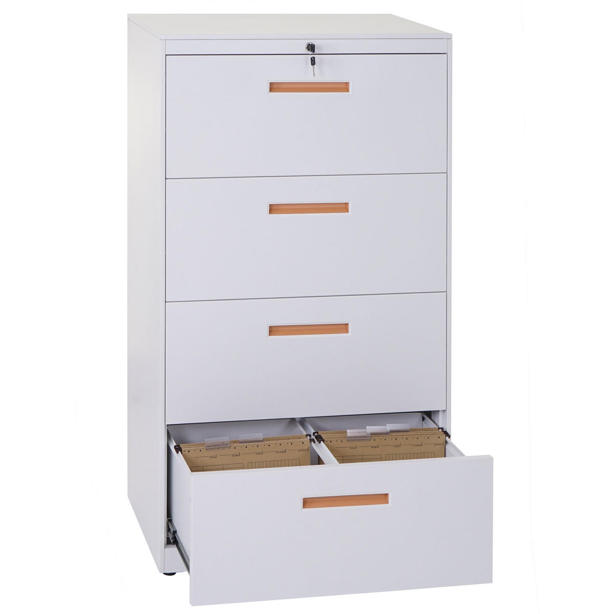 HÄNGEREGISTERSCHRANK Weiß - Weiß, Metall (76/132/46cm) - MCW