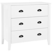 KOMMODE 3 Schubladen weiß Donovan - Schwarz/Weiß, Holzwerkstoff (80/75/40cm) - Beliani