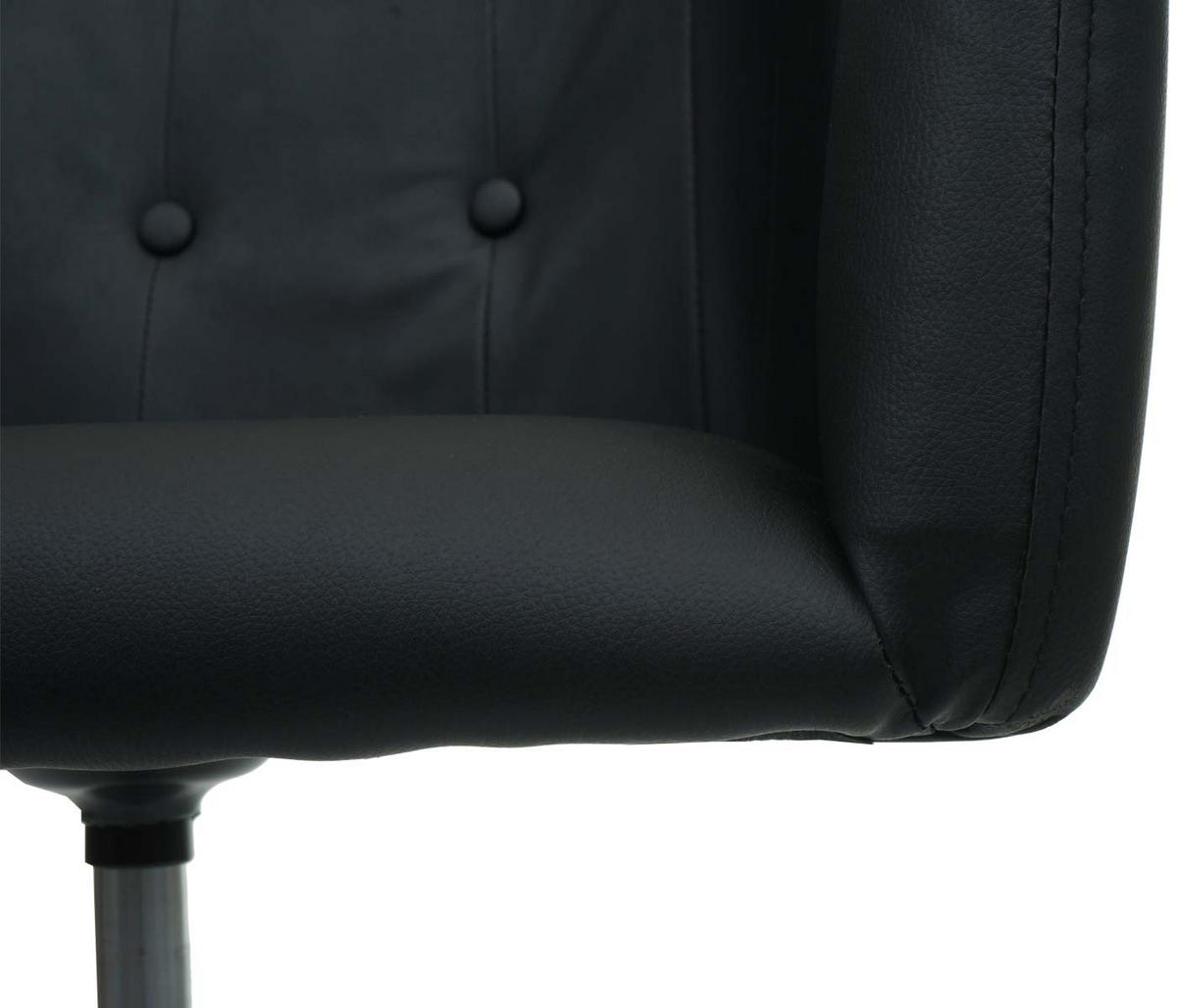 DREHSTUHL HxBxT 91x57x62cm Sitzhöhe 41cm drehbar höhenverstellbar Metall Kunstleder Schwarz - Schwarz, Kunststoff (57/91/62cm) - PROREGAL