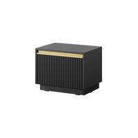 NACHTTISCH ROYAL Schwarz, Gold 54x39x42 cm - Goldfarben/Schwarz, Holzwerkstoff (54/42/39cm) - FURNLUX