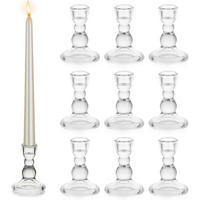 KERZENSTÄNDER 10-teiliges Set Glas Transparent 9,2 cm - Transparent, Glas (3.3/9.2/9.2cm)