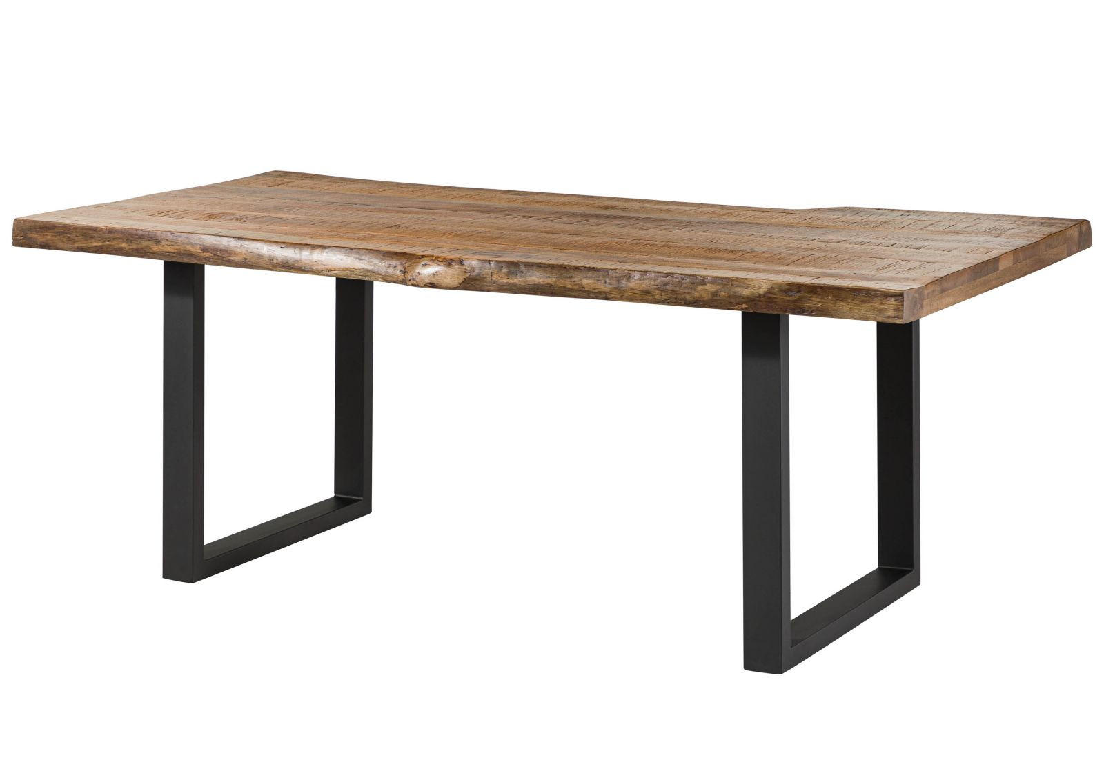 BAUMTISCH Mango 240x100x77 natur lackiert / U-Beine anthrazit matt FREEFORM 5 - Braun, Holz (100/240/77cm) - Massivmoebel24