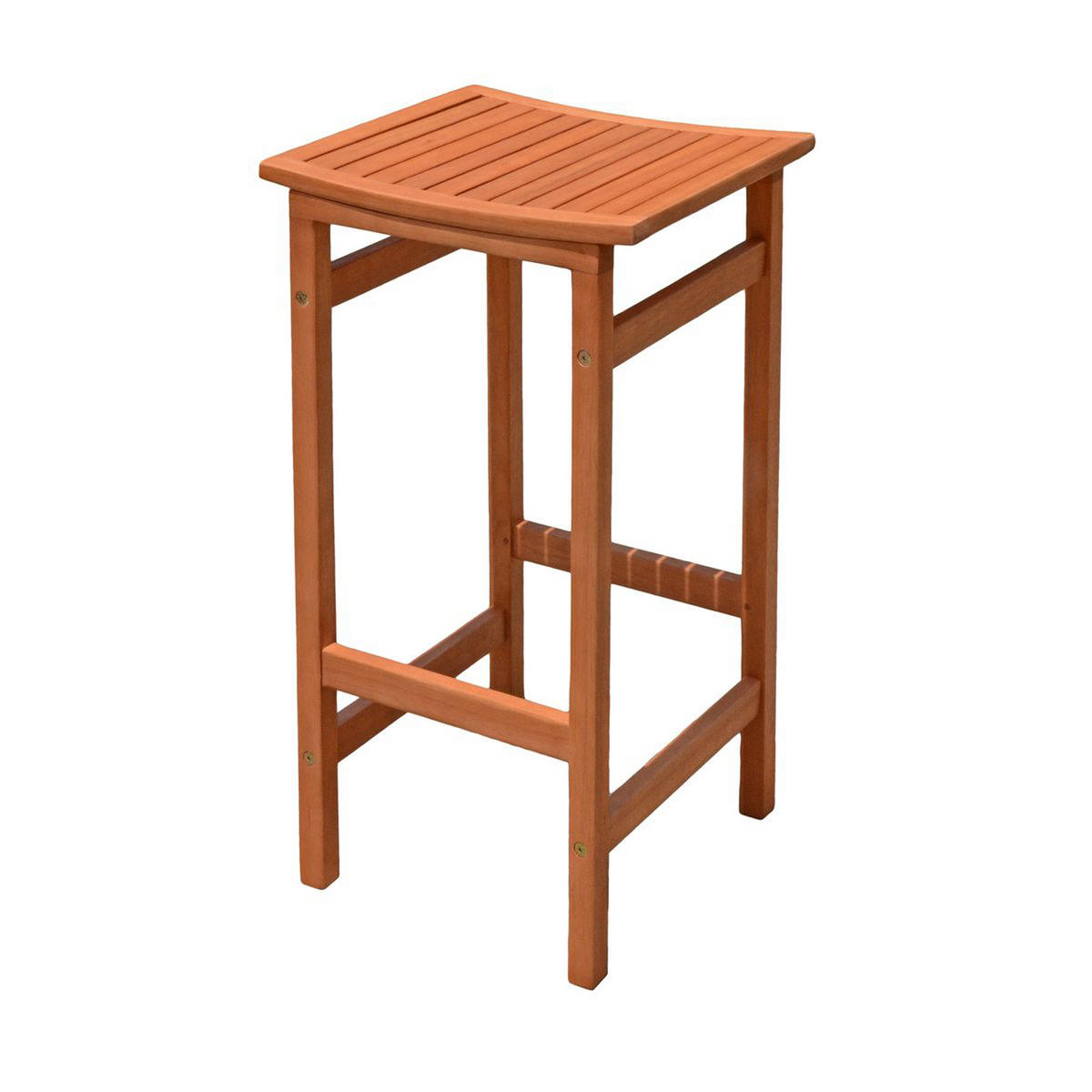 BARHOCKER Niklas 2er Set Eukalyptus Natur 75x38x42cm - Hellbraun, Holz (38/75/42cm) - DELUKE