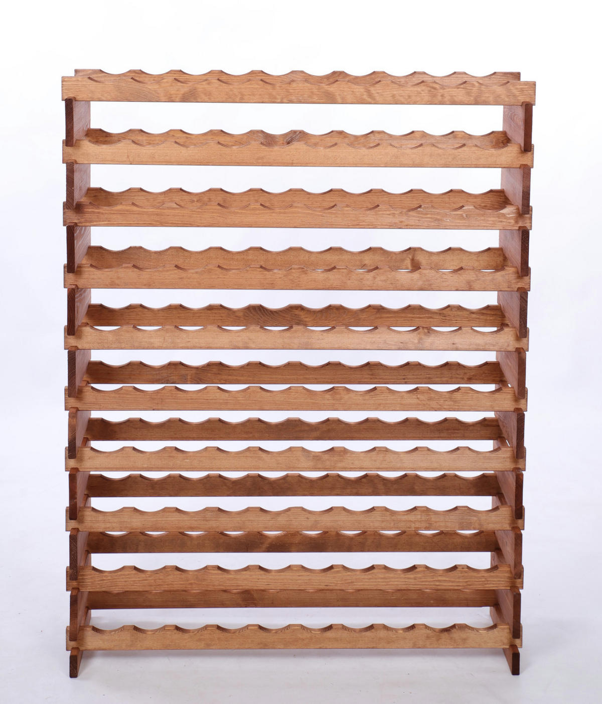 WEINREGAL VINOTECA FLEX PRO HxBxT 135x103x28cm 100 Flaschen auf 10 Ebenen Braun geölt - Braun, Holz (103/135/28cm) - PROREGAL