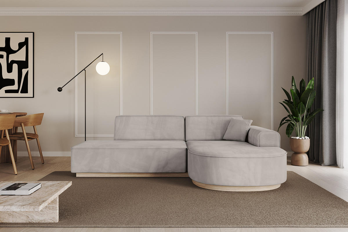ECKSOFA Ottomane Rechts ARRIO-L1 - 243x171x83 cm Hellbraun - Hellbraun, Holzwerkstoff/Textil (243/171cm) - ALTDECOR