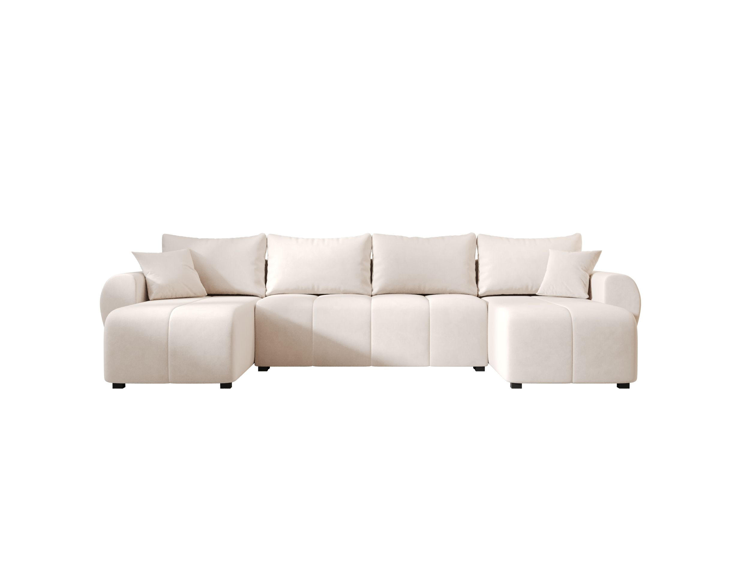 WOHNLANDSCHAFT MOLISA U Itaka 16 mit Schlaffunktion - Beige, Textil (303/82/208cm) - Bedante