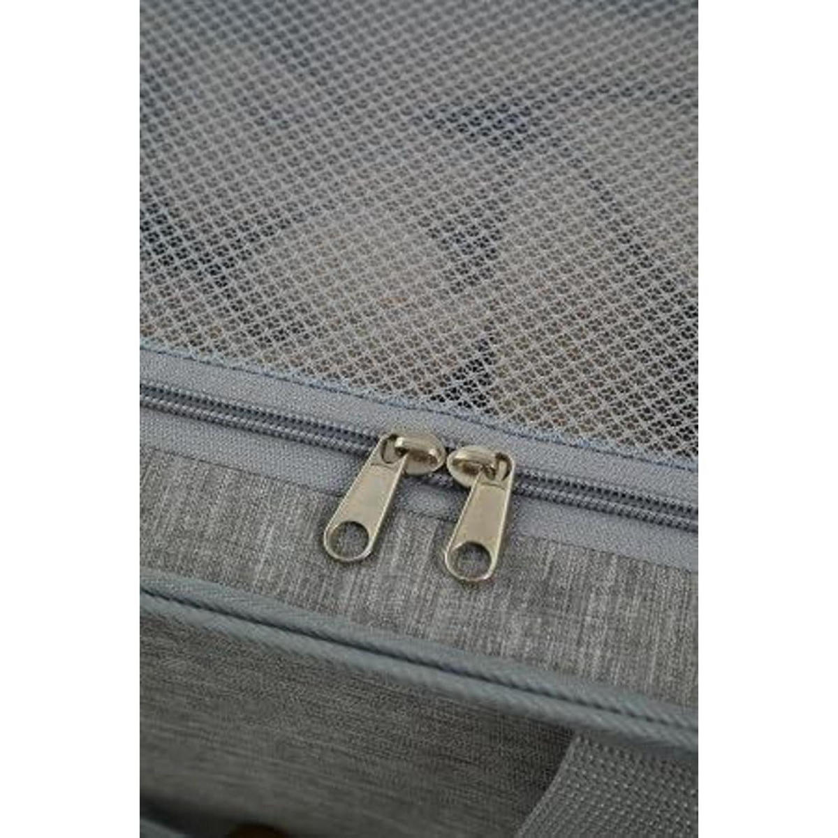 WÄSCHEKORB Pop Up mit Deckel und Griff Grau 75L - Grau, Textil (6/2/11cm)