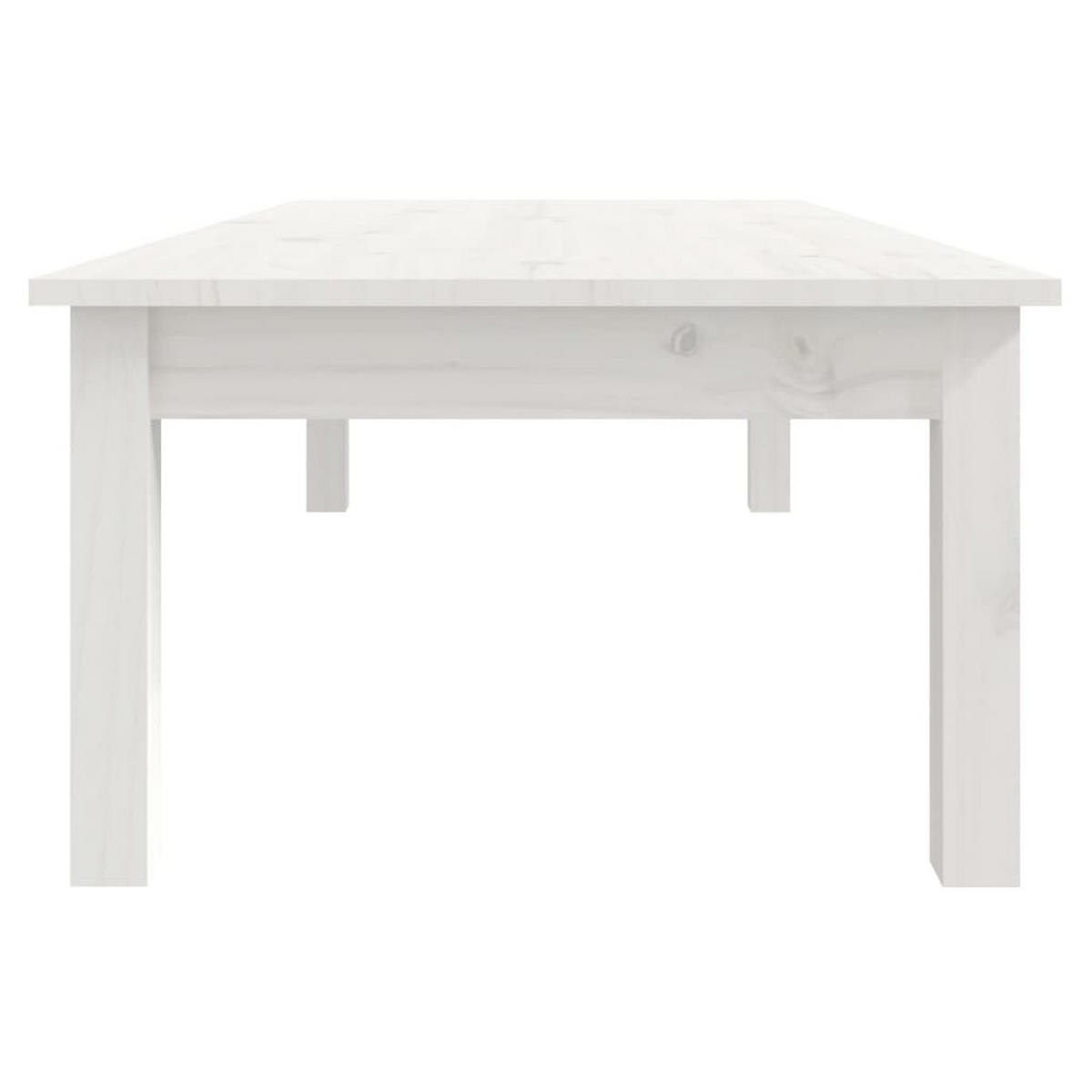 COUCHTISCH Weiß 110x50x30 cm Massivholz Kiefer - Weiß, Holz (110/50/30cm) - furnicato