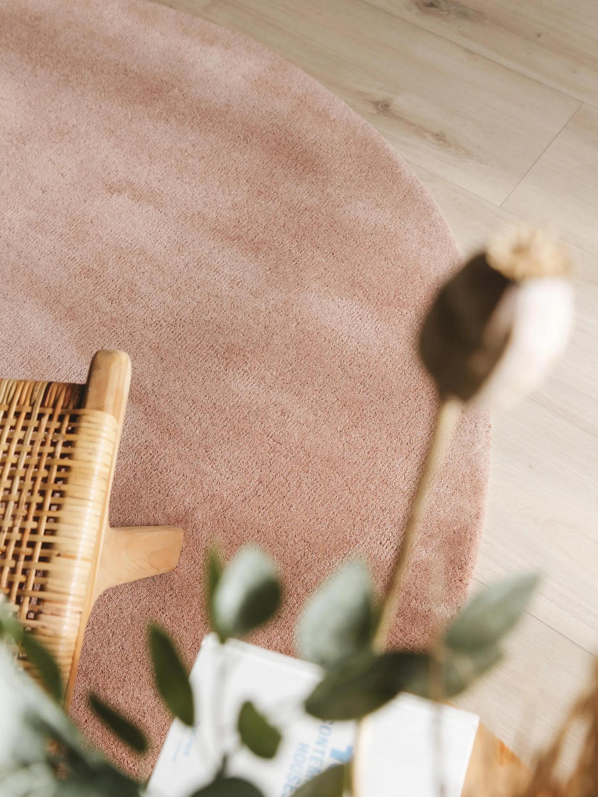 WOLLTEPPICH Bent Rosa ø 150 cm rund - Rosa, Textil (150/150cm) - benuta Nest