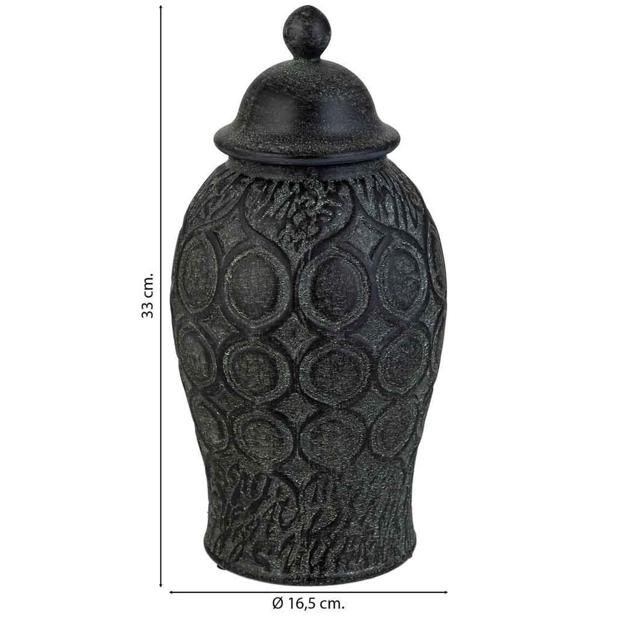 VASE aus Keramik, schwarz, 17x33cm - Schwarz, Keramik (33cm) - Wanderlust