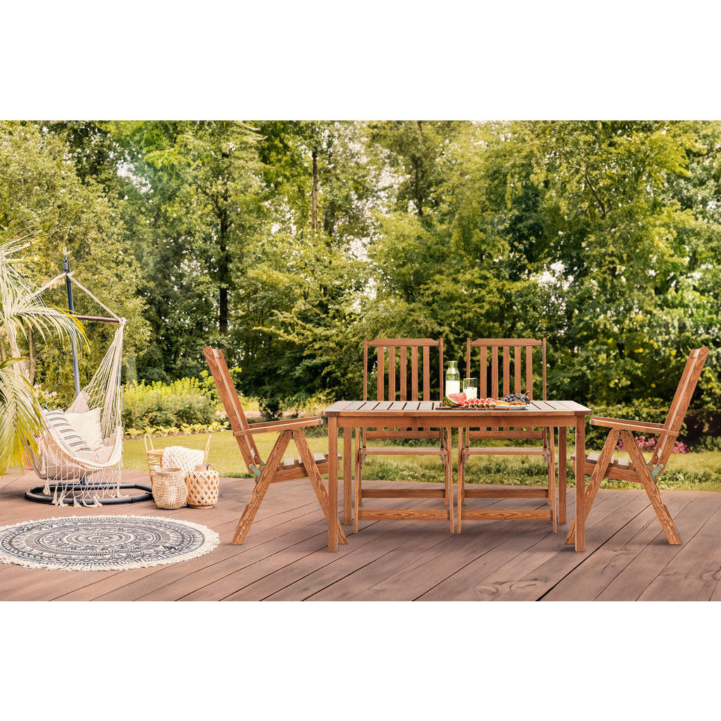Thumbnail - Konsimo® Gartentisch, Braun, Holz, 6-Sitzer, 77x75x140 cm, Gartenmöbel, Gartentische, Gartentische