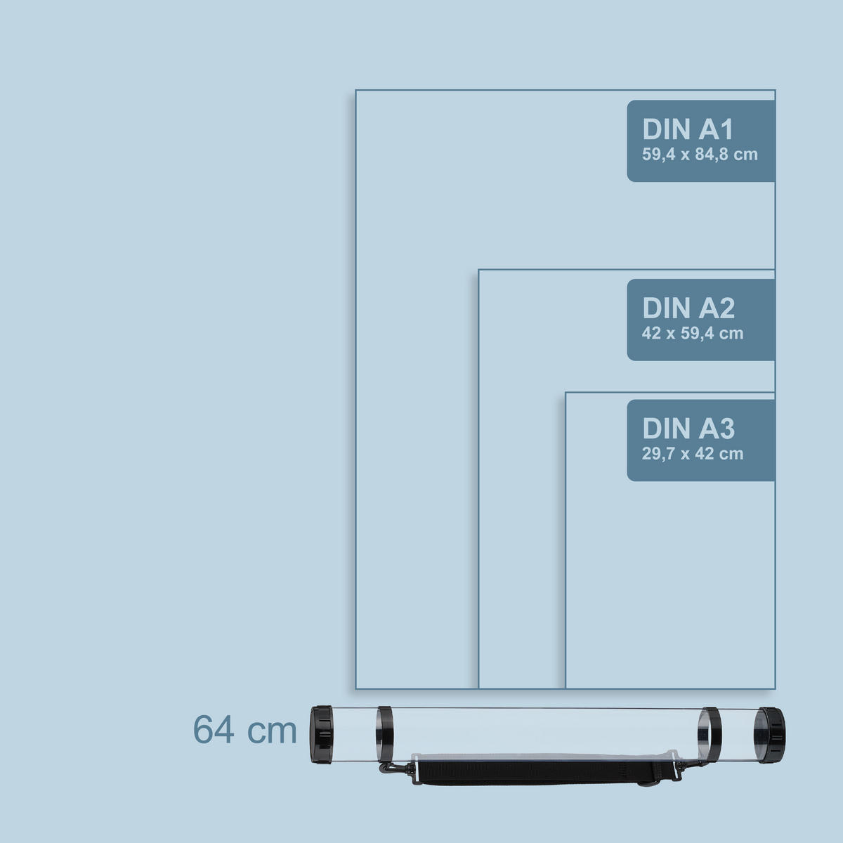 PLAGÁTOVÁ rúrka - priehľadné, plast (7.5/64/7.5cm) - Relaxdays